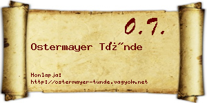 Ostermayer Tünde névjegykártya